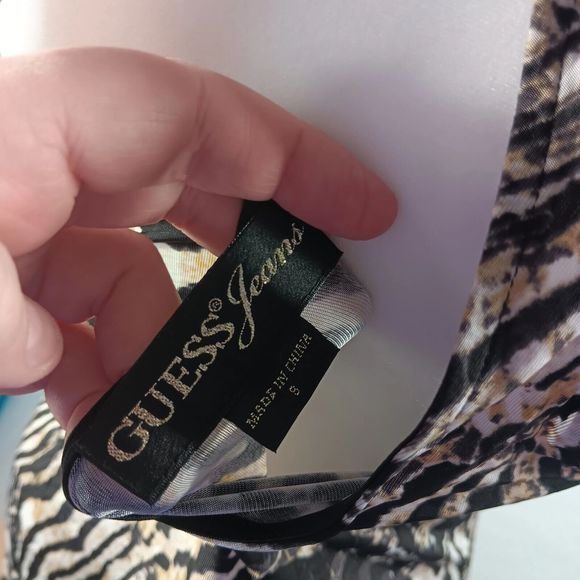 Guess Jeans Women's Size S High Halter Neck Long Tunic Top Keyhole Back Stretch - Picture 7 of 9